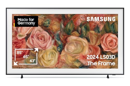 Samsung QLED 4K Fernseher The Frame 65 Zoll, Samsung TV mit mattem Display und austauschbarem Rahmen, Art Mode, Smart TV, GQ65LS03DAUXZG, Deutsches Modell [2024]