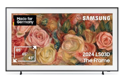 Samsung QLED 4K Fernseher The Frame 65 Zoll, Samsung TV mit mattem Display und austauschbarem Rahmen, Art Mode, Smart TV, GQ65LS03DAUXZG, Deutsches Modell [2024]