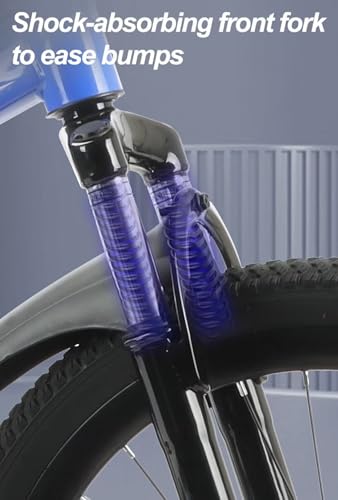 LSQXSS Mountainbike für Jugendliche, Singlespeed-Fahrrad mit stoßgedämpfter Vordergabel, Doppelscheibenbremsen, Stadtrad, höhenverstellbarer Sattel, Komfortables Cruiser-Bike