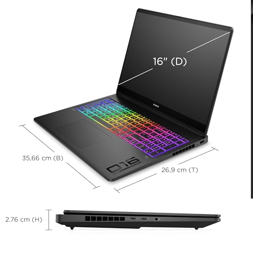 HP Omen MAX Gaming Laptop | 16 Zoll UWVA 2.5K OLED Display 240Hz | Intel Ultra 9-275HX (24C) | NVIDIA GeForce RTX 5090 24GB VRAM | 64 GB DDR5 RAM | 2 TB SSD | Windows 11 | QWERTZ | Alu Shadow Black