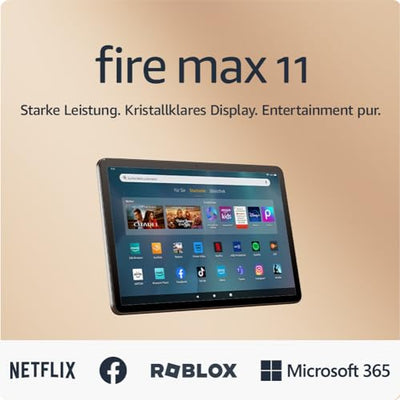 Amazon Fire Max 11-Tablet (Neueste Generation), unser bisher leistungsstärkstes Tablet, mit klarem 11-Zoll-Display, Octa-Core-Prozessor, 4 GB RAM, 14 Std. Akkulaufzeit, 64 GB, grau, mit Werbung