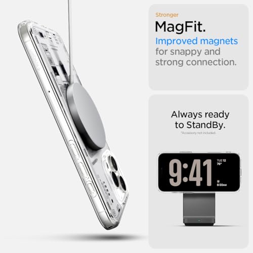 Spigen für iPhone 16 Pro Hülle [Anti-Yellowing] Ultra Hybrid MagFit Case Handyhülle Transparent Dünn Slim Kompatibel mit MagSafe -Neo One