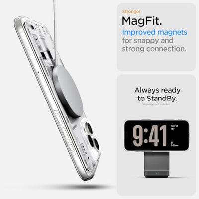 Spigen für iPhone 16 Pro Hülle [Anti-Yellowing] Ultra Hybrid MagFit Case Handyhülle Transparent Dünn Slim Kompatibel mit MagSafe -Neo One