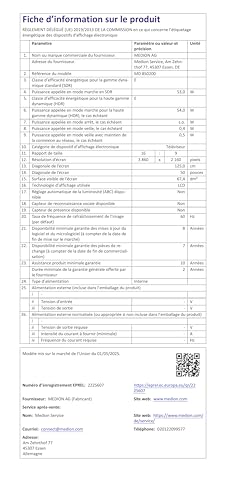 MEDION 125,7 cm (50 Zoll) Ultra HD Fernseher (Smart-TV, HDR10, VIDAA Store, Netflix, Prime Video, Disney+, DAZN, Paramount+, HbbTV, PVR, Bluetooth, MD 850200)