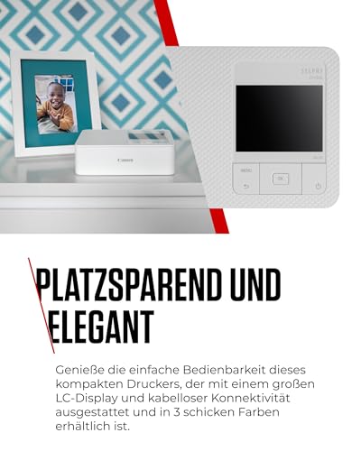 Canon SELPHY CP1500 Mobiler Fotodrucker mit Papierset, Weiß - Drahtloser Bluetooth-Drucker mit Zubehör - Kompakt und Leicht - Mi 54 Blatt Papier im 4x6 Postkartenformat