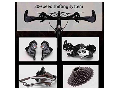 Wmmner Mountainbike, Unisex, Mountainbike, 21/24/27/30 Gang, MTB, Karbonstahl, 66 cm (26 Zoll), 3-Speichen-Räder, Fahrrad, Grün/27-Gang