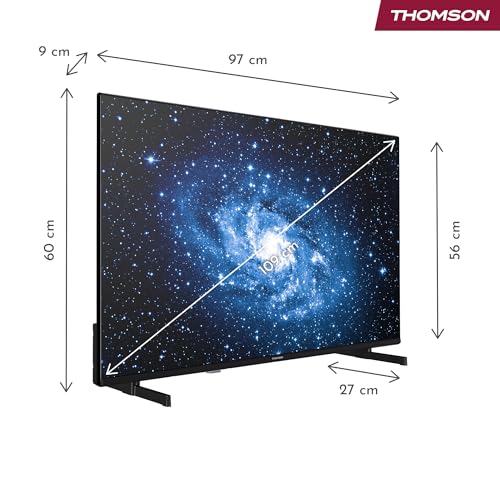 Thomson 43 Zoll (109 cm) UHD LED Smart TV mit Fire TV, Alexa Sprachsteuerung, AirPlay, Wi-Fi, Triple Tuner (Kabel/Satellit/Antenne), Bluetooth 5.0, HDMI, USB, AV IN, CI+, 43UF4S35
