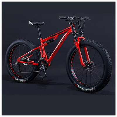 Wmmner Hardtail Mountainbike mit 61 cm (24 Zoll) Fettreifen für Männer und Frauen, Mountainbike für Erwachsene mit doppelter Federung, Offroad-Fahrrad mit verstellbarem Sitz und Doppel-Bremse