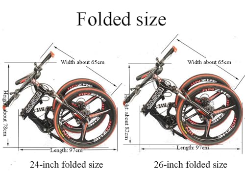 Wmmner Klappbares Mountainbike 24 Zoll 26 Zoll Erwachsenen- Und Studenten-Speedbike Mit Stoßdämpfer Mountainbike Fahrrad/B/24 Zoll