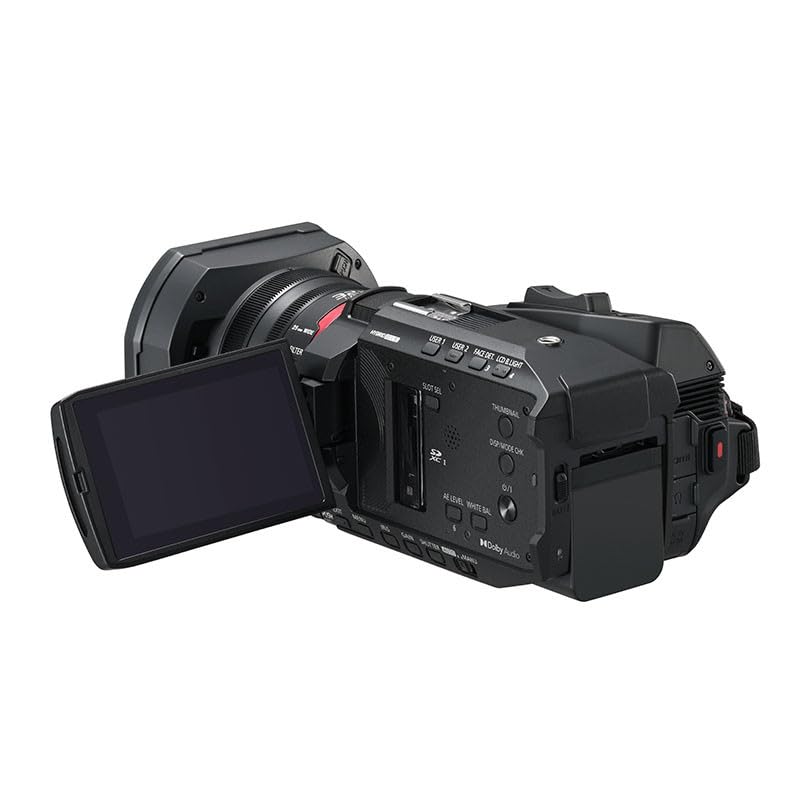Panasonic HC-X1200E 4K 60p Palm-Style Camcorder with 25mm Wide-Angle Lens, 24x Optical Zoom, 5-Axis Hybrid OIS, USB PD, Black