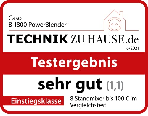 CASO B 1800 PowerBlender, Standmixer,Testsieger Haus & Garten Test, für Milchshakes, Babybrei etc., 1800 Watt Motor, großer Mixbehälter (1,75 l), Edelstahlgehäuse