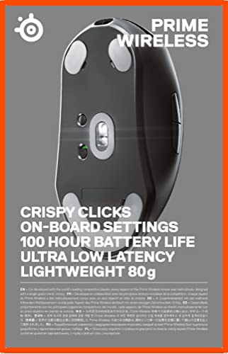 SteelSeries Prime Wireless - Esports Leistung Kabellose Gaming-Maus - 100 Stunden Akkulaufzeit - TrueMove Air Optical Sensor mit 18.000 CPI - Magnetisch-optische Schalter