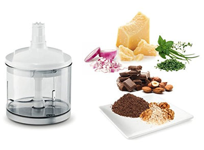 Bosch Stabmixer ErgoMixx MSM66120, Edelstahl-Mixfuß, Mix- und Messbecher, 4-Klingen-Messer, ergonomisches Design, 12 Stufen plus Turbo, 600 W, weiß/grau