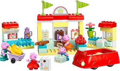 LEGO DUPLO Peppa Pig Supermarkt – Lernspielzeug zur Förderung der Feinmotorik für Mädchen & Jungen ab 2 Jahren – inkl. Geschäft mit Auto und 4 Figuren – Geschenkidee für Kleinkinder – 10434