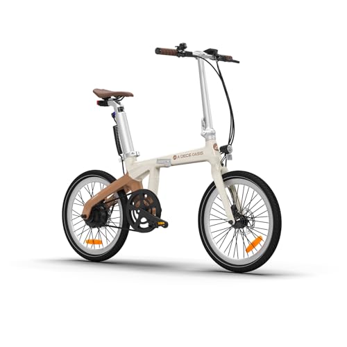 ADO E-Bike Air Carbon Elektrofahrrad, ebike Damen/ebike Herren,Bike,klapprad Riemenantrieb 14,5Kg IPS LCD Display, GPS,ADO APP,250W (Beige)