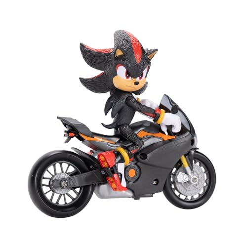 Sonic 3 der Film Shadow-Figur, 15 cm, beweglich, inklusive Shadow-Mobile von Jakks Pacific, Akustisch, Schwarz