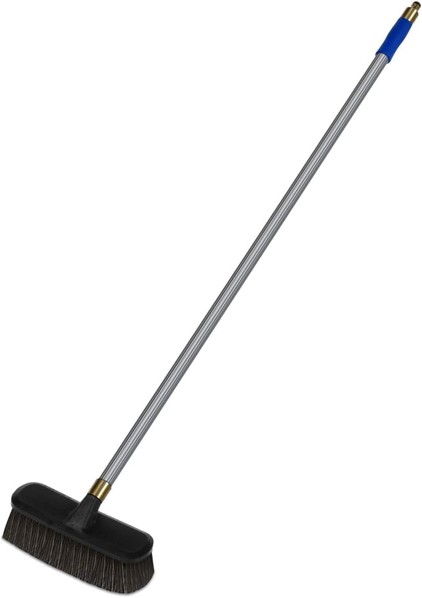 LEWI Waschbürsten-Set Reinigungs-Set Reinigungsbürste Wasch-Bürste Autowäsche Glasflächen-Reinigung (Länge:118 cm Mischhaar mit 1/4 Zoll Gewinde)