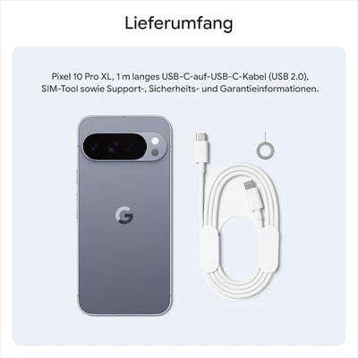 Google Pixel 10 Pro XL – Android-Smartphone ohne SIM-Lock, mit Gemini, Dreifach-Rückkamera, mehr als 24 Stunden Akkulaufzeit und 6,8 Zoll großem Super Actua-Display – Moonstone, 512GB