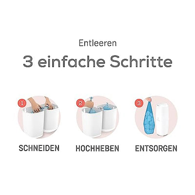 Angelcare Original Classic XL Windeleimer, 5 x weniger Folienverbrauch, Umweltfreundlicheres System mit 1 Nachfüllkassette