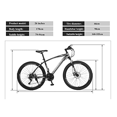 JNPGVTCD Mountainbike für Erwachsene, 21/24/27-fach-Getriebe, Carbonstahlrahmen, 26-Zoll-Rad mit Scheibenbremse, Grün, 21-Gang