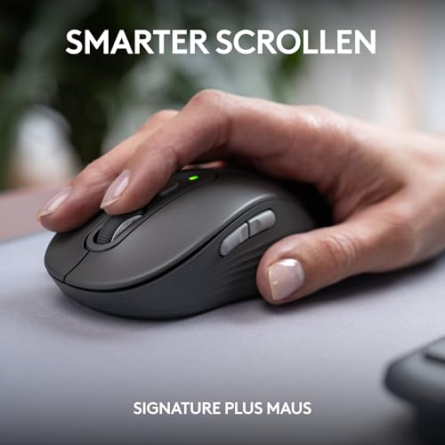 Logitech MK950 Signature Slim kabelloses Tastatur-Maus-Set, schlankes Design, leise tippen, Wechsel zwischen DREI Geräten, Bluetooth, mehrere Betriebssysteme, Windows, Mac, DEU QWERTZ-Layout, Graphit