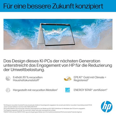 HP OmniBook X Flip 2in1 Next Gen AI Laptop | Intel Ultra 5-226V (8C) | dedizierte NPU für KI | 40 NPU Tops | Copilot+ PC | 16" WUXGA 1920x1200 Touchscreen | 16GB | 512GB SSD | Win11 | QWERTZ | Silber