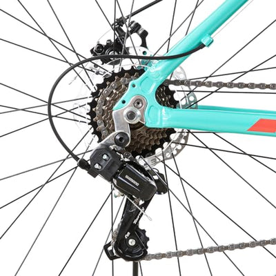 Hiland 26 Zoll Mountainbike für Frauen, 21-Gang mit Lock-Out-Federgabel, Dual-Scheibenbremsen, Aluminium-Rahmen MTB, Erwachsene Damen Damen Fahrrad Herrenfahrrad, Mint Grün