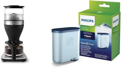 Philips Filterkaffeemaschine – 1.25-Liter-Fassungsvermögen & Philips AquaClean Kalk- und Wasserfilter für Espressomaschine, Kein Entkalken bis 5000 Tassen, Doppelpack