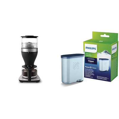 Philips Filterkaffeemaschine – 1.25-Liter-Fassungsvermögen & Philips AquaClean Kalk- und Wasserfilter für Espressomaschine, Kein Entkalken bis 5000 Tassen, Doppelpack