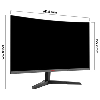 KOORUI 27 Zoll Curved Gaming Monitor, FHD 1080p, 1ms Reaktionszeit,180Hz Bildwiederholraten, HDMI 2.0/DP 1.2, 250cd/m² Helligkeit, Schwarz 27E6CA
