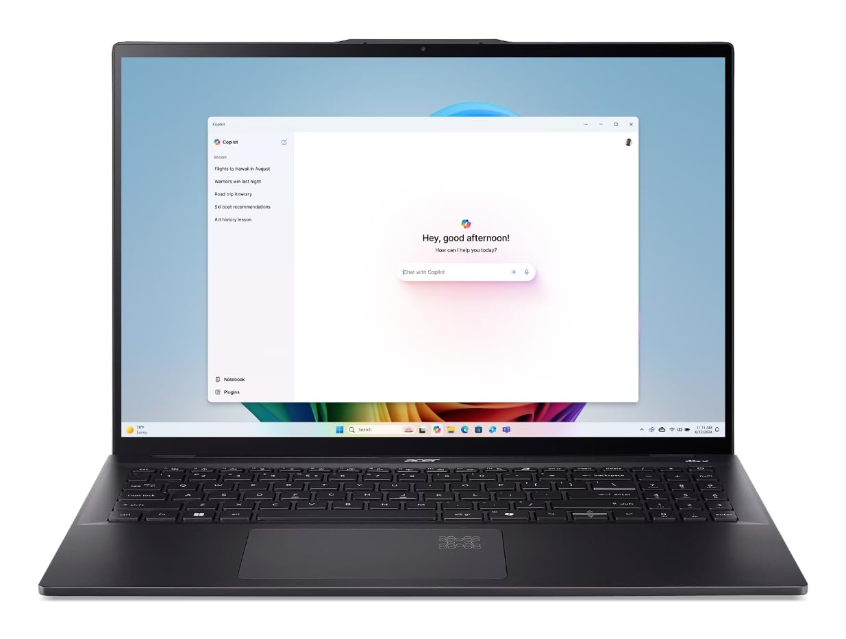 Acer Swift 16 AI OLED Ultrathin Touchscreen Notebook, SF16-51T, Intel Core Ultra 7, 32GB RAM, 1TB SSD, Intel Arc Graphics