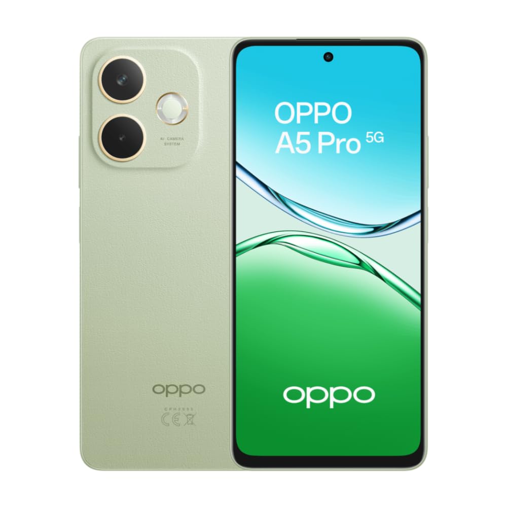 OPPO A5 Pro 5G / Grün/MKT 6300/256 GB /8 GB / 6,67 Zoll 120 Hz / 50 MP IA / 5.800 mAh