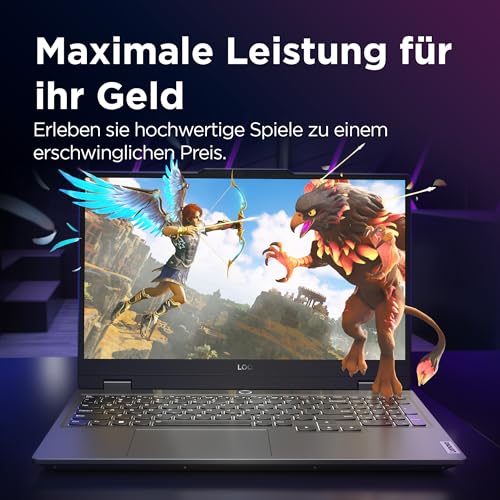 Lenovo LOQ Gaming Laptop | 15,6" Full HD 16:9 Display | 144Hz | AMD Ryzen 7 7435HS | 16GB RAM | 1TB SSD | NVIDIA GeForce RTX4060 TGP 105W | G-Sync |QWERTZ | grau | AI Chip LA1