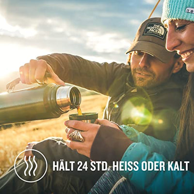 Stanley Classic Legendary Thermoskanne 1L - Hält 24 Stunden Heiß oder Kalt - Spülmaschinenfest - Auslaufsicherer Deckel dient als Becher - Isolierflasche BPA Frei - Edelstahl Thermosflasche