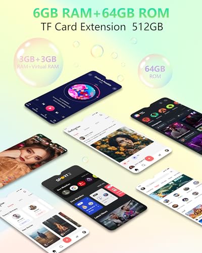 Ulefone Note 19 Smartphone Ohne Vertrag, 6GB + 64GB /512GB TF Handy Günstig, 6.56 Zoll HD+ Android 14 Smartphone, 5000mAh Batterie 8MP Kamera Simlockfreie Handy, 4G Dual SIM/Face ID/GPS-Grün