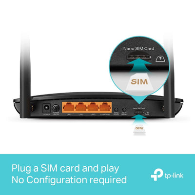 TP-Link Archer MR550 LTE Router, 4G+ Router unterstützt SIM Karten, 4G+ Cat6 bis zu 300Mbps, WLAN Dual-Band AC1200, Gigabit-LAN/WAN-Anschlüsse, Plug and Play, TP-Link OneMesh