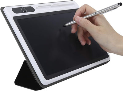 Topiky 10,1-Zoll-LCD-Handschrifttafel mit Ledertasche und Stiftset, Elektronischer Notizblock LCD-Tablet-Zeichenblock Business Supply Handmalwerkzeug(schwarz)