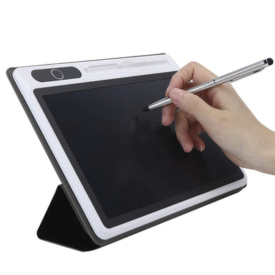 Topiky 10,1-Zoll-LCD-Handschrifttafel mit Ledertasche und Stiftset, Elektronischer Notizblock LCD-Tablet-Zeichenblock Business Supply Handmalwerkzeug(schwarz)