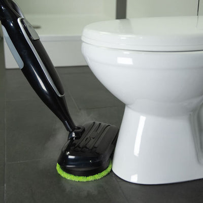 Livington Steam Twister schwarz - rotierender Dampfreiniger inkl. Zubehör - Dampfbesen & Handdampfreiniger - Entfernt bis zu 99,9% der Bakterien - elektrischer Bodenwischer mit Wassertank