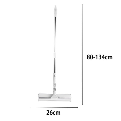 Shakub Fensterwischer 80-134cm mit Silikonabzieher & Mikrofaserschrubber 180°Drehbar,Abnehmbar Fensterabzieher Breite 26cm für Bad, Dusche, Glas, Spiegel, Auto(Ohne Düse 134x26cm)