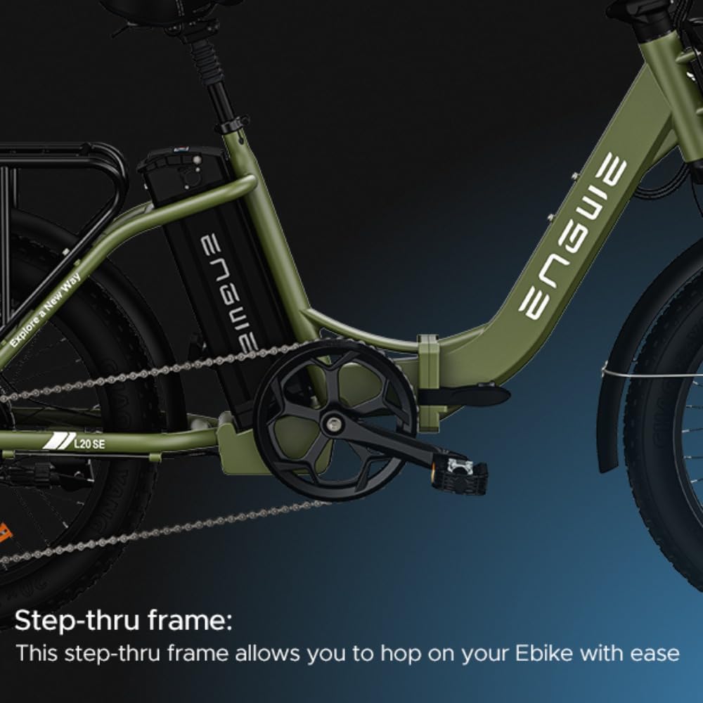 ENGWE E Bike klapprad 20 Zoll, Elektrofahrrad E-Bike Herren Damen, Faltbar Fatbike mit 15.6Ah Wechselakku, Reichweite bis zu 120Km (Grün)