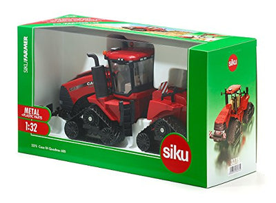 siku 3275, Case IH Quadtrac 600 Raupenschlepper Traktor, 1:32, Metall/Kunststoff, Rot, Funktionales Knickgelenk und siku-Heck-Kupplung