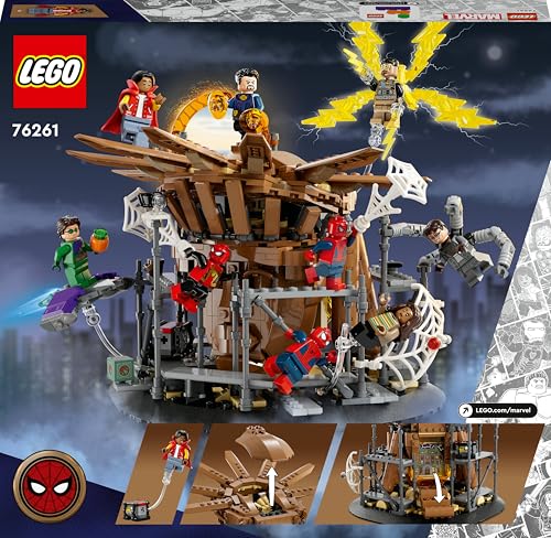 LEGO 76261 Marvel Spider-Mans großer Showdown, Spider-Man: No Way Home-Set mit 3 Peter Parker-Minifiguren sowie Green Goblin, Electro, Sandman, Ned, Doctor Strange und MJ, Sammlermodell