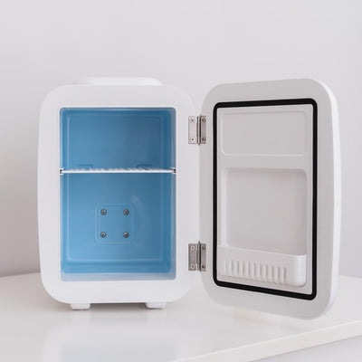 Flamingueo Mini Kühlschrank - Kühlschrank Klein 4L, 12V/220V, Mini Fridge, Skincare, Funktion Kühlen und Heizen, Tischkühlschrank, Kosmetik Kühlschrank