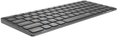 Rapoo E9600M kabellose Tastatur wireless Keyboard flaches Aluminium Design umweltfreundlicher wiederaufladbarer Akku DE-Layout QWERTZ PC & Mac - dark grey