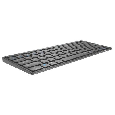 Rapoo E9600M kabellose Tastatur wireless Keyboard flaches Aluminium Design umweltfreundlicher wiederaufladbarer Akku DE-Layout QWERTZ PC & Mac - dark grey