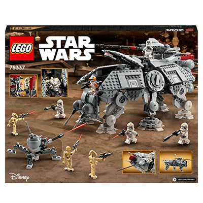 LEGO Star Wars 75337 at-TE Walker Spielzeug mit 3 Minifiguren aus dem 212. Klon-Trupp, Zwergspinne und Battle Droid Figuren – Geschenk für Jungs ab 9 Jahren und Fans von Die Rache der Sith