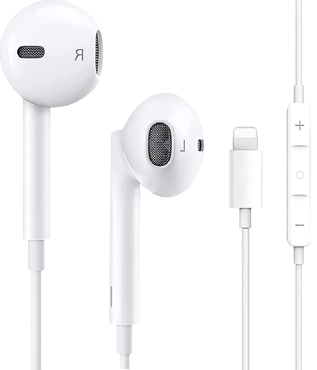 In-Ear Kopfhörer für iPhone [MFi-Zertifiziert] HiFi Stereo Ohrhörer mit Lightning Anschluss Mikrofon und Lautstärkeregler Kompatibel mit iPhone 11/12/13/13 mini/14/X/XS/XR/8/7