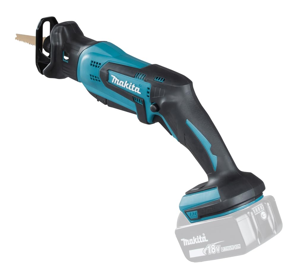 Makita DJR183RT1J Reciprosäge 18 V / 5,0 Ah, 1 Akku und Ladegerät im MAKPAC, Schwarz, Blau