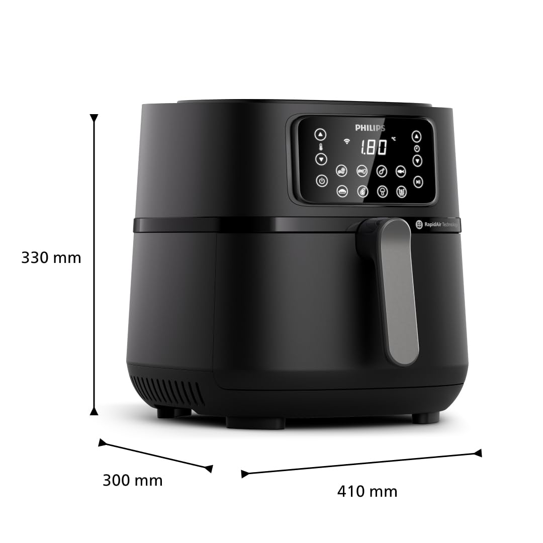 Philips Airfryer 5000 Serie XXL, 7,2L (1,4Kg), 16-in-1 Airfryer, Wifi Verbunden, 90% Weniger Fett Mit Rapid Air Technologie, Rezepte-App (HD9285/90)